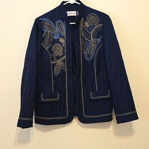- Alfred Dunner Embroidered Jacket Coat size 10